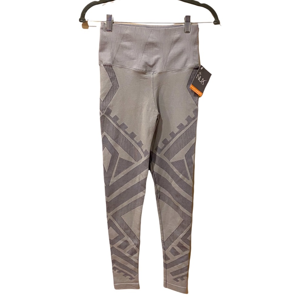 NUX Light Gray Moderate Compression High Rise Leggings